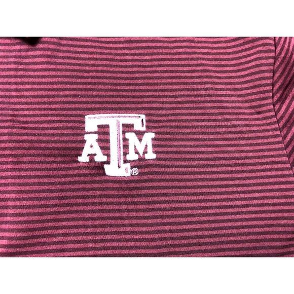Columbia A&M Mens Maroon Striped Short Sleeve Polo Shirt Size Medium - Picture 4 of 10